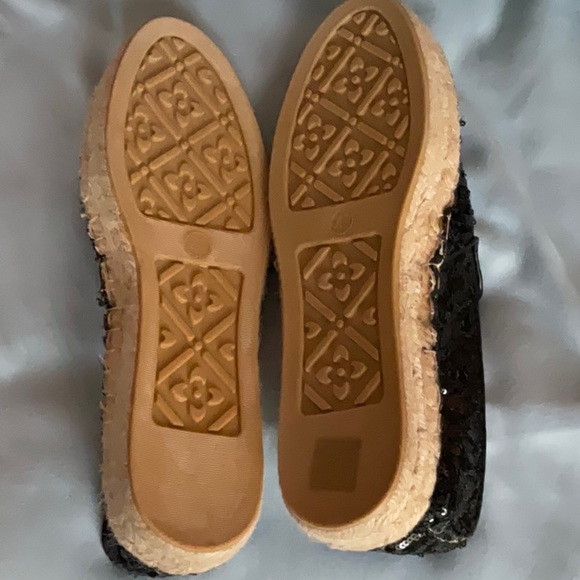 NEW Black sequin espadrille shoes from Italy size 9 9.5 GORGEOUS Via Maestra - Picture 8 of 8